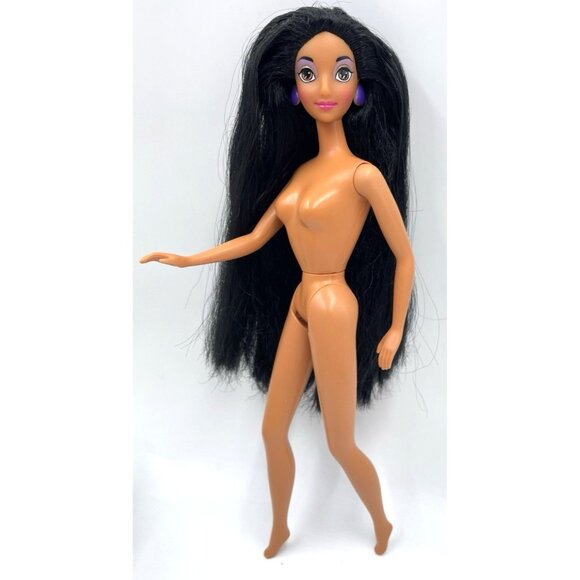Vtg Mattel Barbie Doll Disney Princess Jasmine Long Black Hair Nude for OOAK - Picture 5 of 11